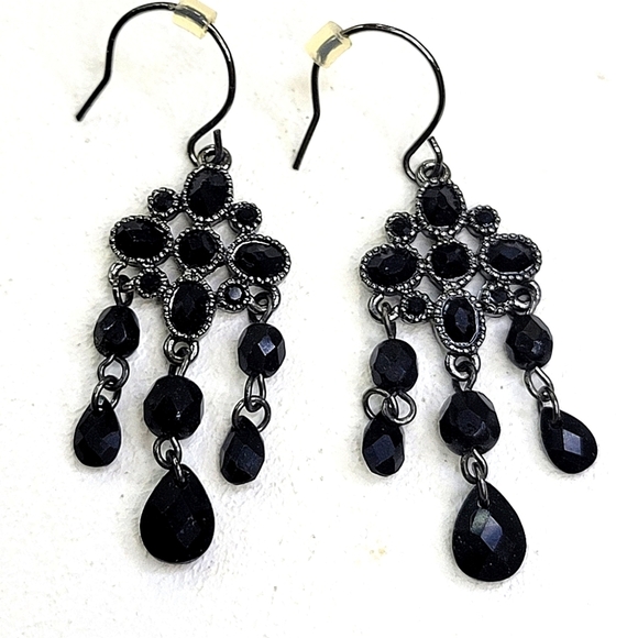 Black Onyx Chandelier Drop Earrings - Picture 1 of 6